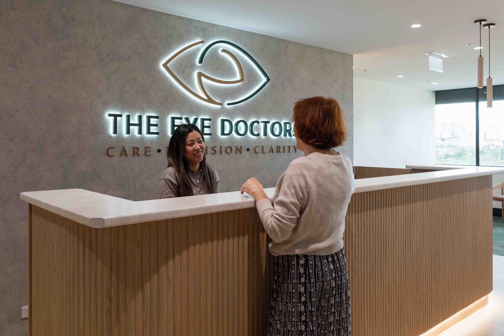 The Eye Doctors reception and waiting area