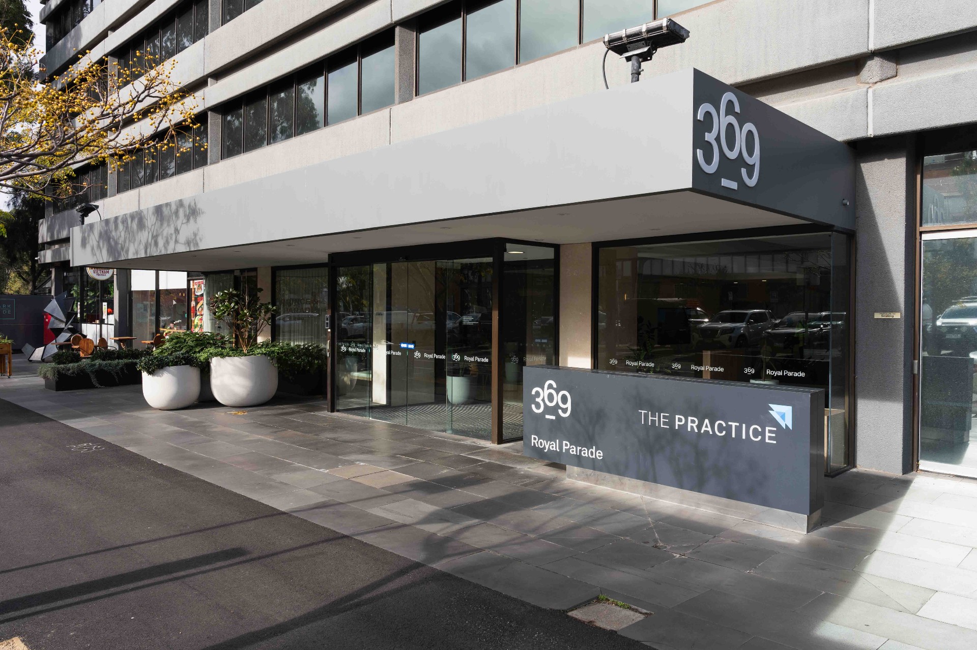 The entrance to The Eye Doctors at 369 Royal Parade, Parkville